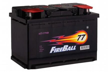 Аккумулятор автомобильный fire ball 77Ач обрат.пол