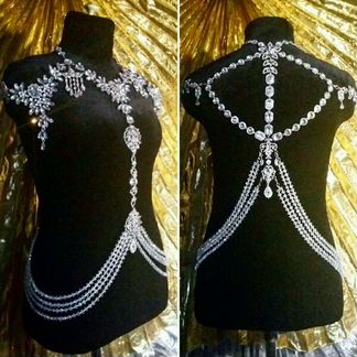 Цепочка Портупея из страз bodychain