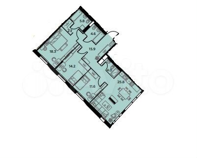 3-к квартира, 102.5 м², 6/18 эт.
