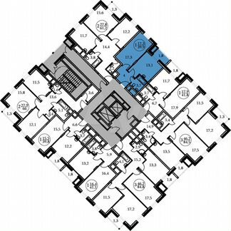 1-к квартира, 39.9 м², 4/17 эт.
