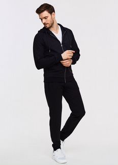 Мужские спортивные костюмы черные, капюшон (46-58)