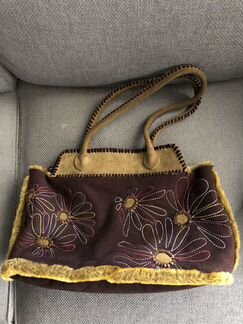 Сумка dkny кожаная с мехом