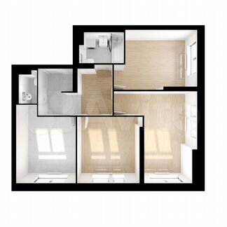 3-к квартира, 68.7 м², 21/32 эт.