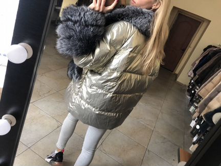 Пуховик с чернобуркой