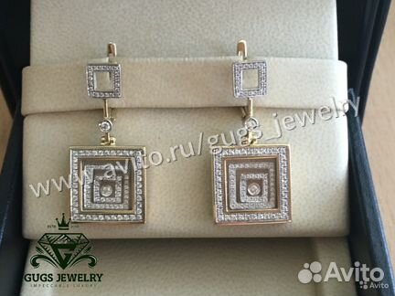 Золотые серьги с бриллиантами chopard