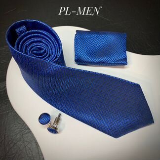 Подарочный набор галстук запонки платок мужской