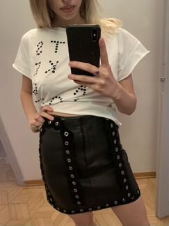Кожаная юбка Maje