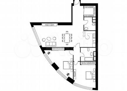 2-к квартира, 126.4 м², 23/56 эт.