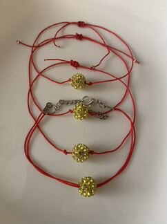 Браслет на удачу Шамбала, красная нить