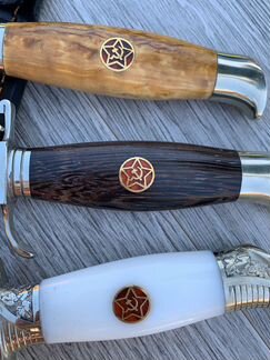 Нож Финка нквд ручная работа дамаск, Х12мф