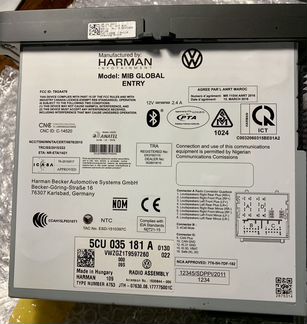 Головное устройство VW Harman R140G 5CU 035 181 A