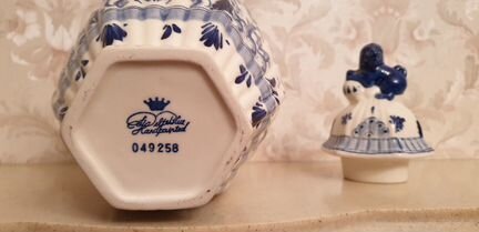 Ваза фарфоровая, delft blue Голландия, ручная росп