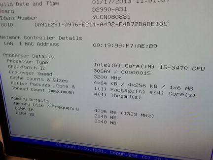 Оперативная память Kingston 2*2Gb 1600мгц