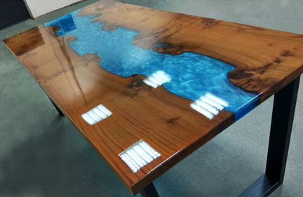 Стол из слэба спила Карагач Вяз Мебель Лофт