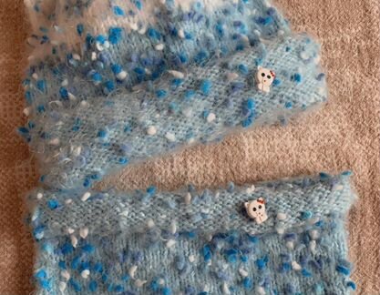 Детский комплект «кошечка» шапка и снуд