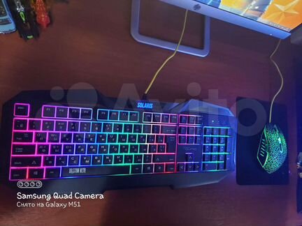 Игровая клавиатура +мышка + коврик с подсветкой