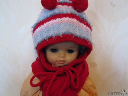 Комплект шапка + шарф на межсезонье