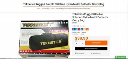 Сумки для метал-теля/ Teknetics-Carry Bag/ USA