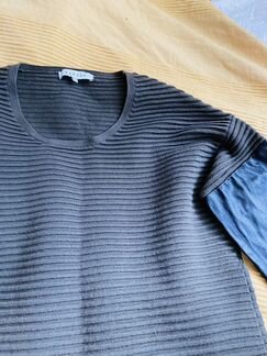 Джемпер Sandro с кожаными рукавами