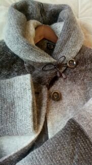 Пальто серое шерстяное осень-зима 50-52 размер