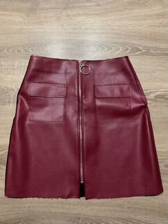 Юбка джинсовая кожаная