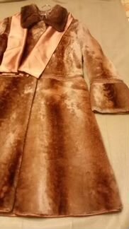 Шуба мутоновая с норковым воротником