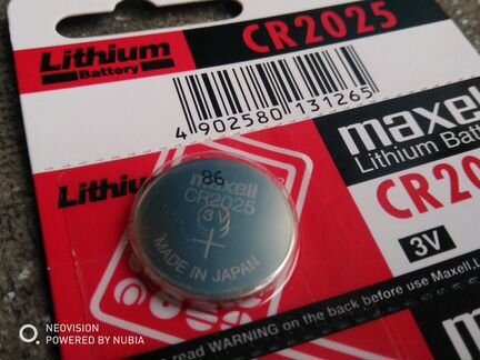 Батарейка Lithium Maxell cr2025 3V