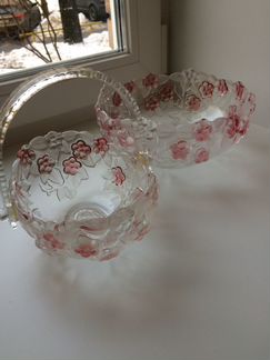 Вазы, набор из цветного хрусталя