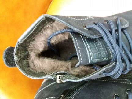 Ботинки зимние синий нубук