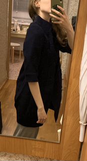 Пальто темно-синее