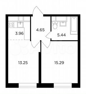 2-к квартира, 42.6 м², 2/30 эт.