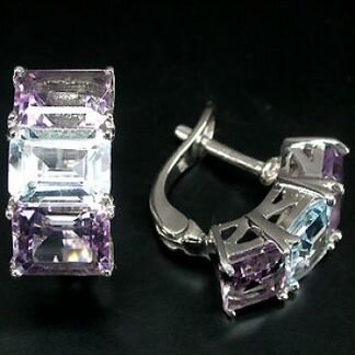 Серебро. Комплект с аметистами и топазами