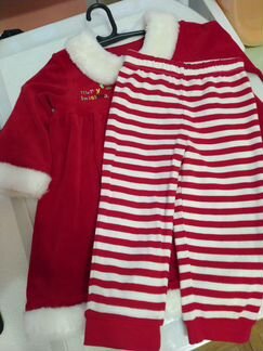 Новогодний костюм Санты для девочки 1-2 года