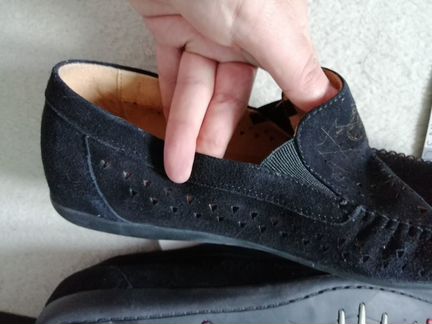 Слипоны мокасины натур. кожа замша VS - 42 р новые