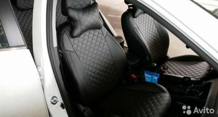 Чехлы для сидений hyundai solaris седан Ромб