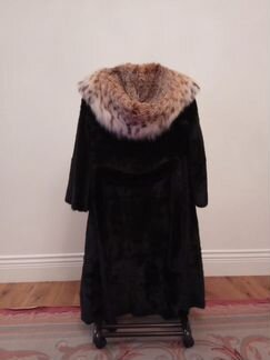 Шуба blacklama с капюшоном Рысь