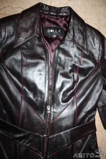 Стильный кожаный френч (плащ)