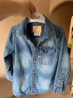Джинсовая рубашка zara для мальчиков 104