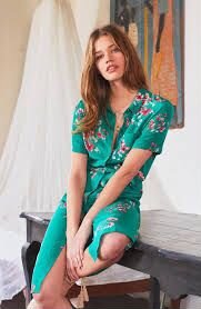 Платье-рубашка миди Sezane оригинал шелк
