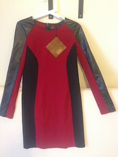 Новое комбинированное платье S на широкие бедра