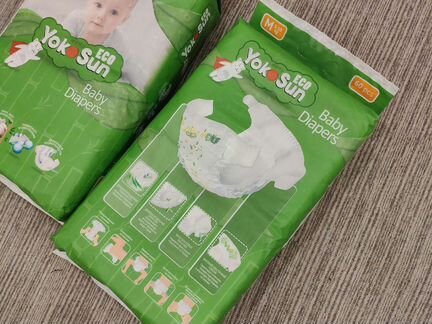 Подгузники Yokosun eco M, 2шт