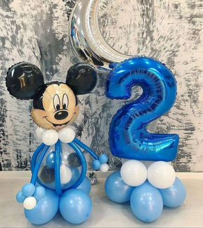 Цифра на стойке из шаров