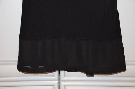 Черная трикотажная блуза H&M с бантом из шифона