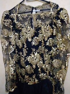 Женское платье черное с золотом vera mont