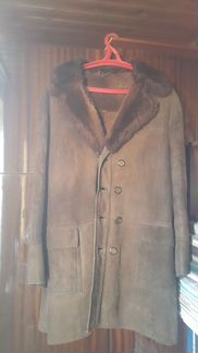 Дубленка мужская 50-52/180 коричневая