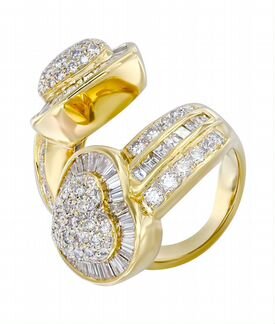 Золотые серьги + кольцо с бриллиантами 5,62 ct