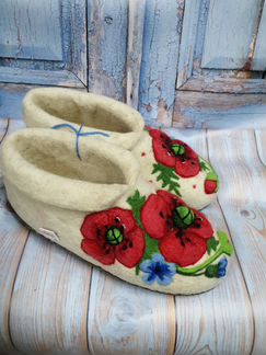 Войлочные тапочки Тюльпаны - теплый подарок