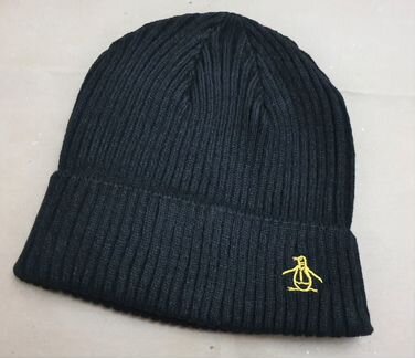 Шапка Original Penguin теплая черная в рубчик нов